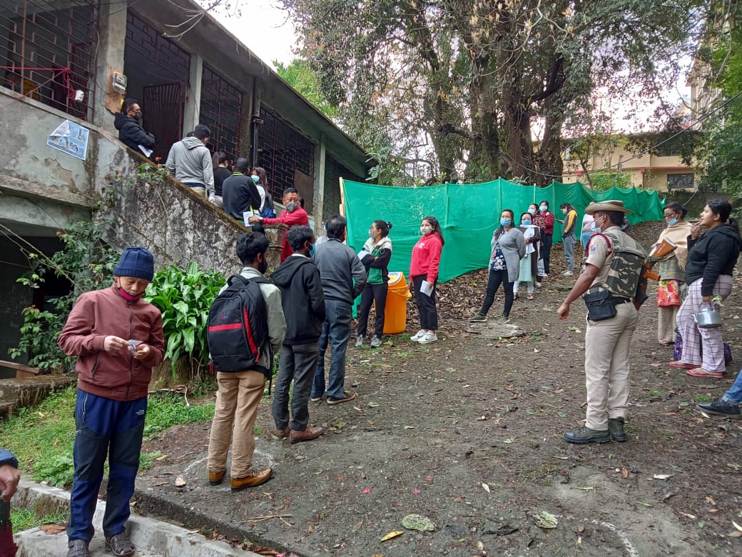 People standing to caste vote