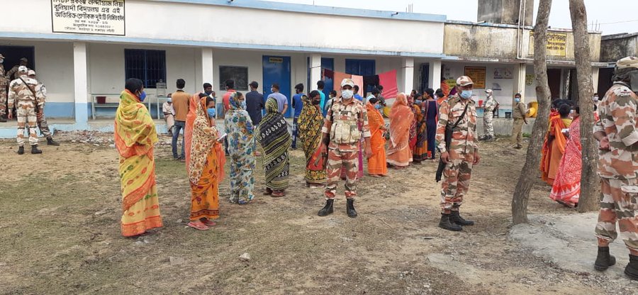 People standing to caste vote