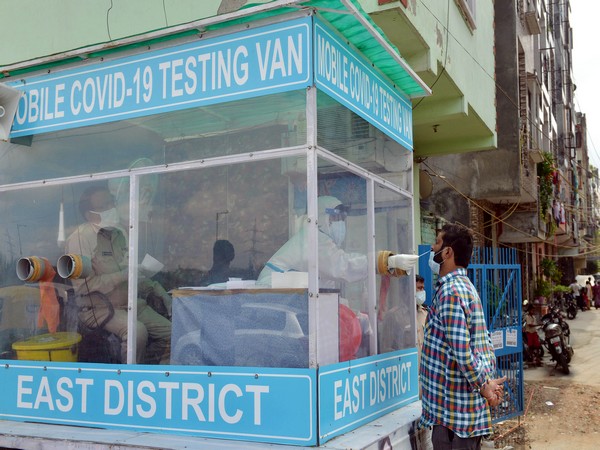 A man getting RT-PCR test done