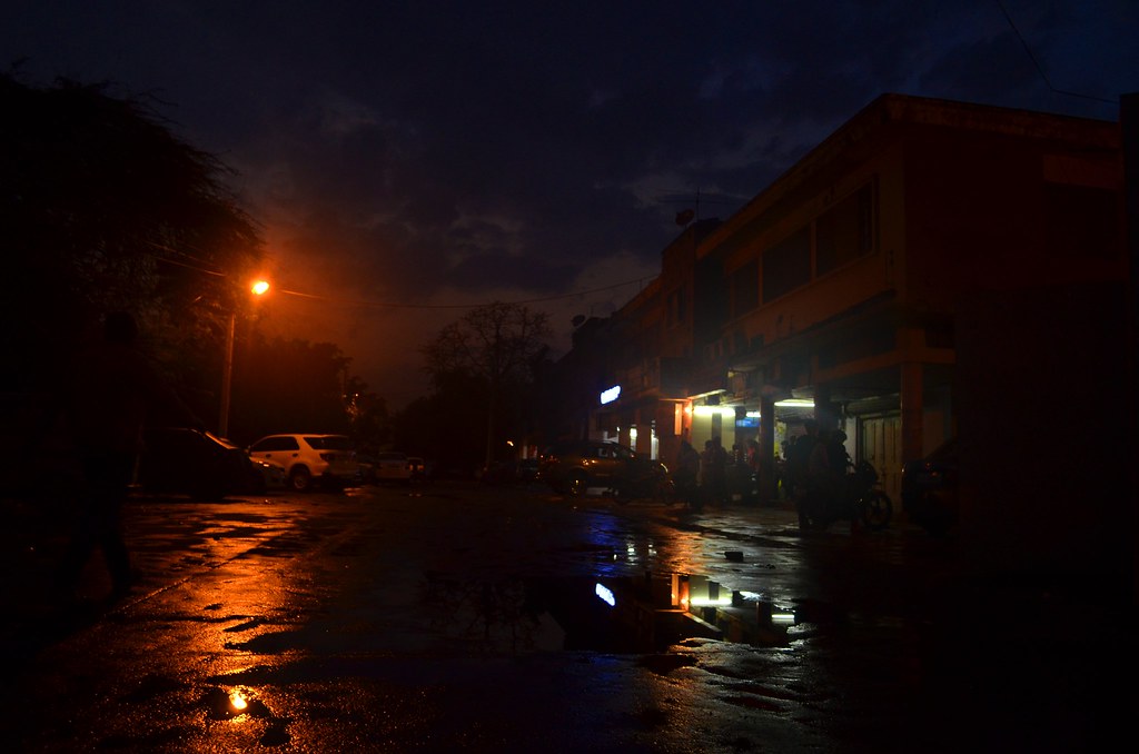 Rain in Delhi at Night