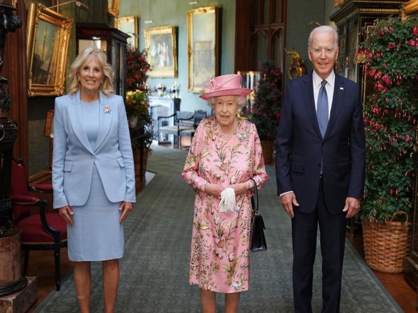 US President Joe Biden and First Lady Jill Biden with Queen Elizabeth