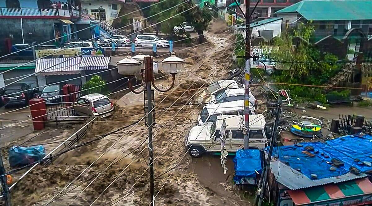 Flash flood in  Dharamshala