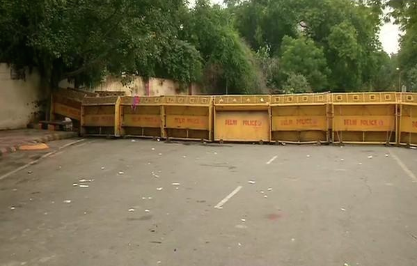 A visual from Jantar Mantar in New Delhi on Thursday