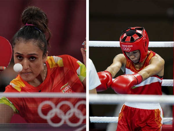 Mary Kom and Manika Batra