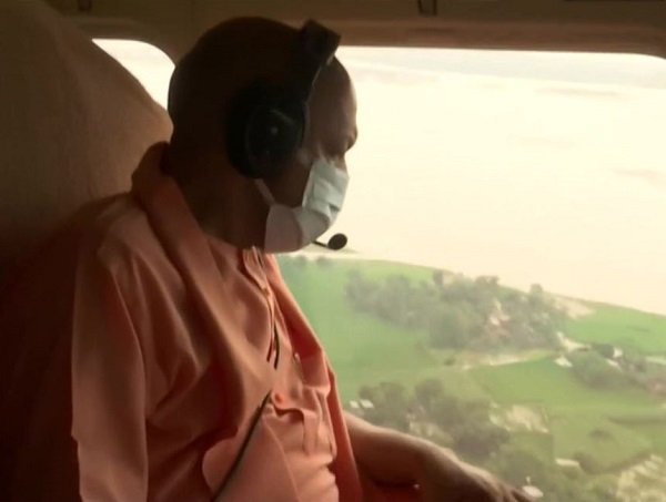 UP CM conducts aerial survey of flood-affected areas