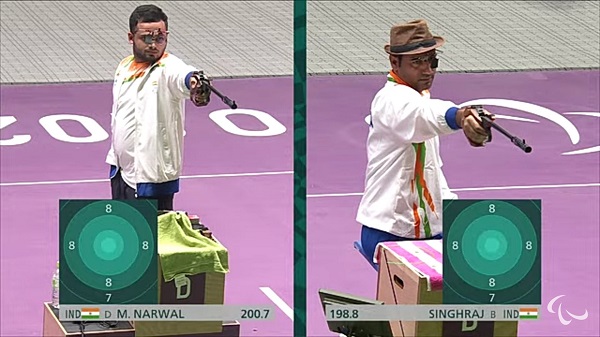 Indian shooters Manish Narwal and Singhraj Adhana