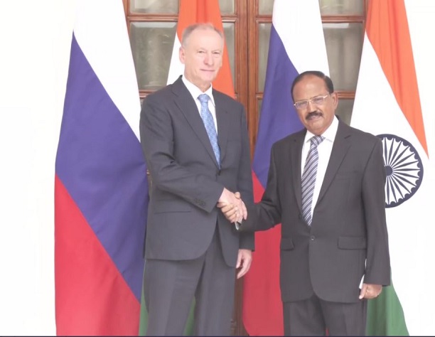 Russia's NSA Nikolai Patrushev and NSA Ajit Doval