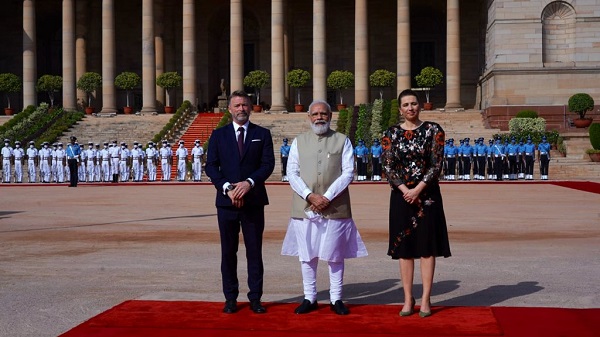 PM Modi receives visiting Danish counterpart Frederiksen (Pic Source- MEAIndia Twitter)