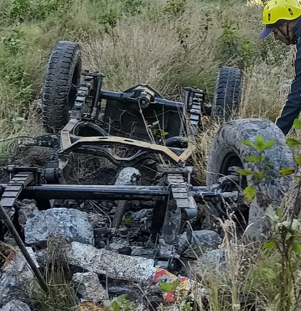 A vehicle rolled down a gorge at Bulhad-Baila road in Chakrata