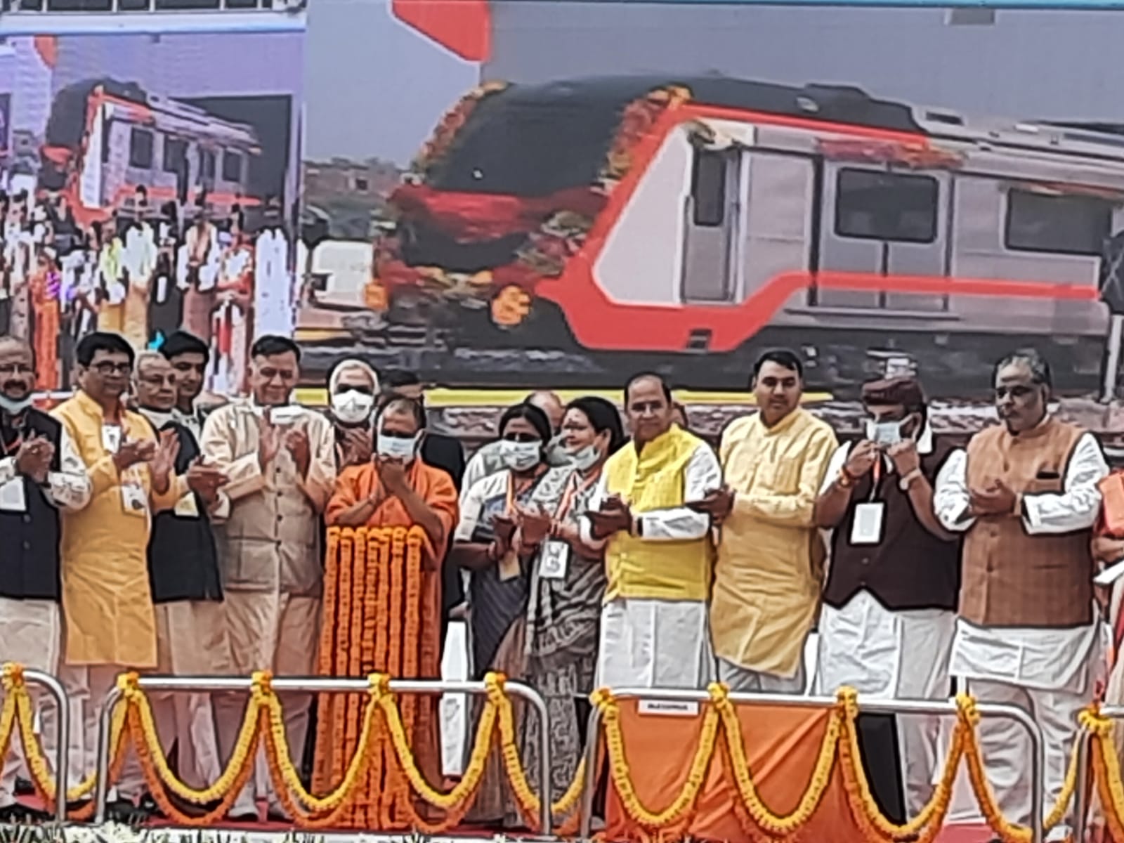 CM Yogi Adityanath flags off trial run of Kanpur Metro