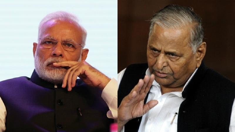 Prime Minister Narendra Modi and Samajwadi Party Mulayam Singh Yadav