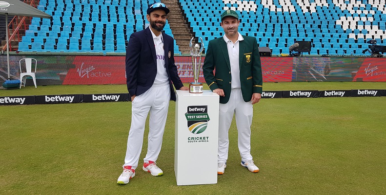 The two Captains pose with the silverware (Photo Source- BCCI Twitter)