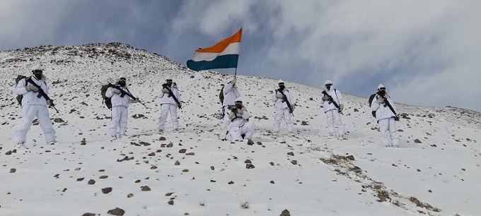 ITBP के जवानों ने माइनस 40 डिग्री तापमान में फहराया तिरंगा