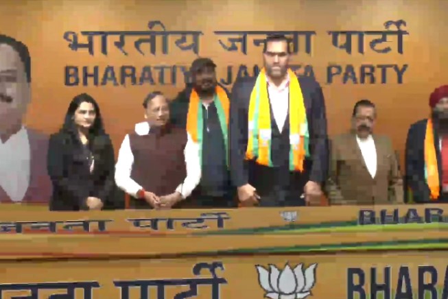 Wrestler 'The Great Khali' joins the Bharatiya Janata Party