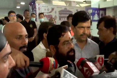 Eknath Shinde addresses media persons