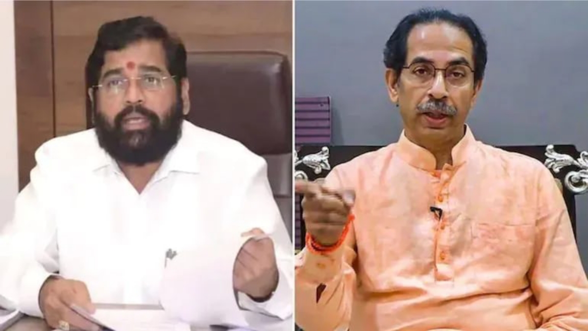 Rebel Shiv Sena leader Eknath Shinde (Left), Maharashtra Chief Minister Uddhav Thackeray