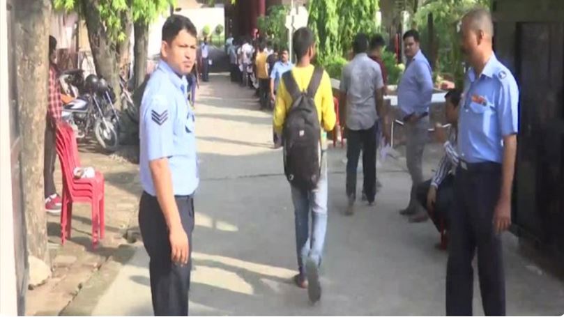 Visuals from outside examination centre