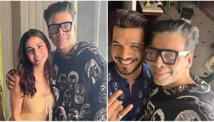 Arjun Bijlani, Shraddha Arya and Karan Johar