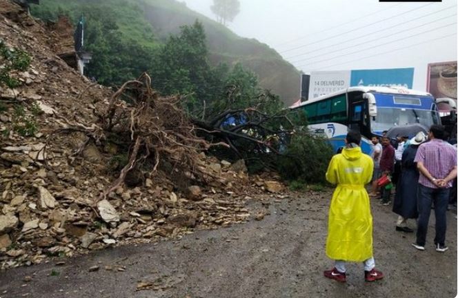 Visuals from a landslide site in Himachal Pradesh