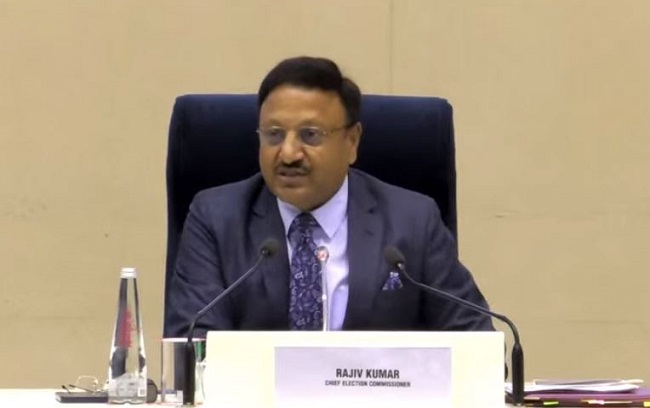 Chief Election Commissioner Rajiv Kumar announces