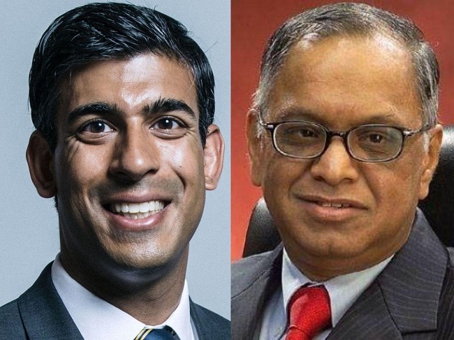 Rishi Sunak (left), Narayana Murthy (File)