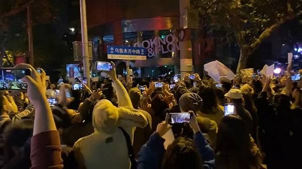 Angry crowds took to the streets in Shanghai in China