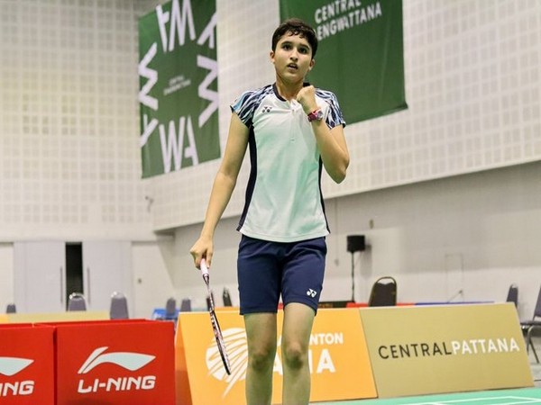 Unnati Hooda celebrates after winning semi-final at Badminton Asia Junior Championships