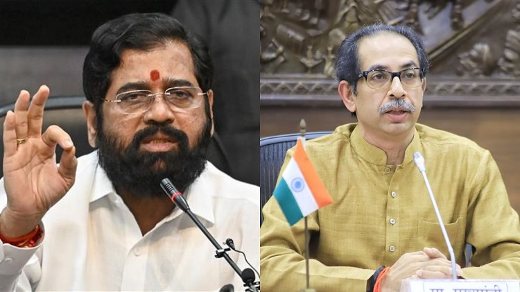 Chief Minister Eknath Shinde  (left), Uddhav Thackeray