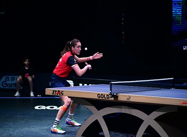 Manika Batra in action during WTT Star Contender 2023 in Goa