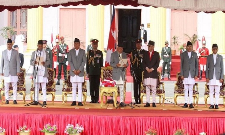 Newly-elected Vice-President Ram Sahaya Prasad Yadav  takes oath of office