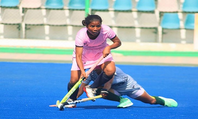 SAI Shakti in action during day-4 of Khelo India Women's Hockey League