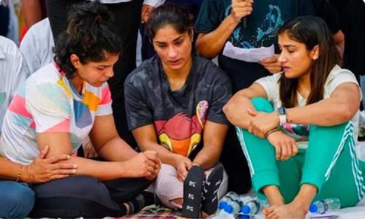 Wrestlers protests at Jantar Mantar