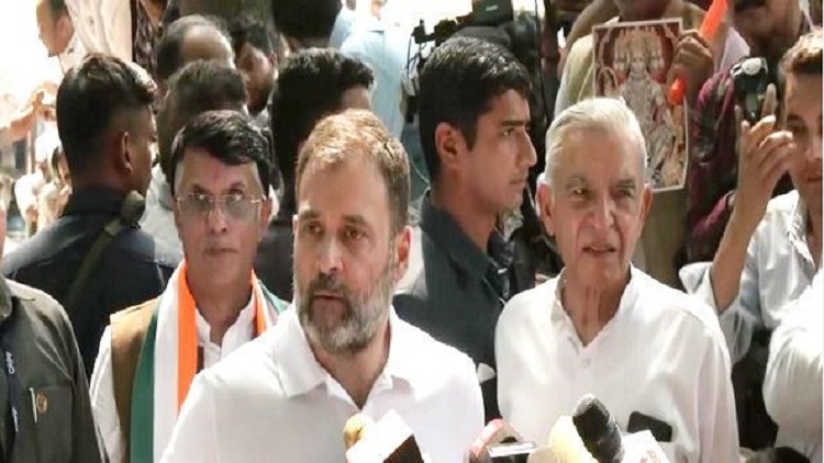 Rahul Gandhi addresses media persons