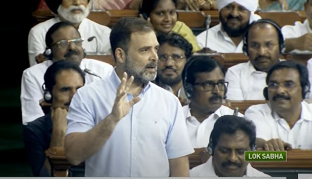 Congress MP Rahul Gandhi in Lok Sabha