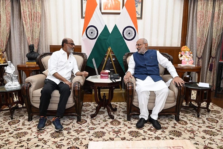 Actor Rajinikanth with Jharkhand Governor CP Radhakrishnan