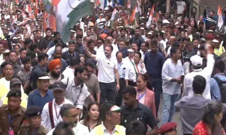 Rahul Gandhi taking part in Padyatra