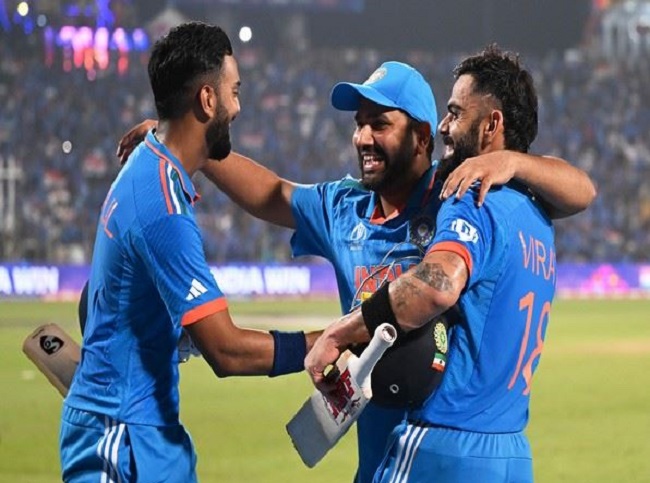 KL Rahul, Rohit Sharma and Virat Kohli.