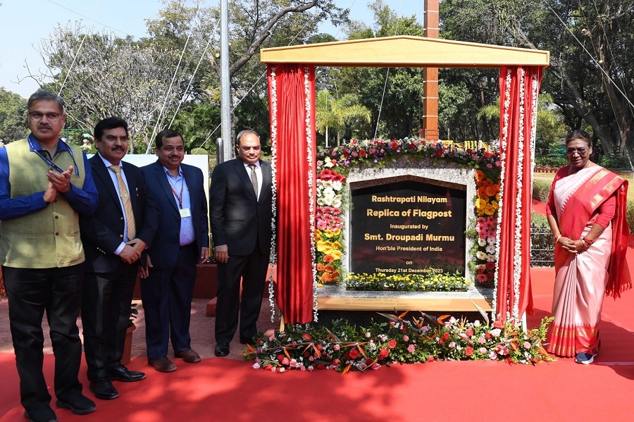 President Murmu unveils tallest flag post built by NBCC