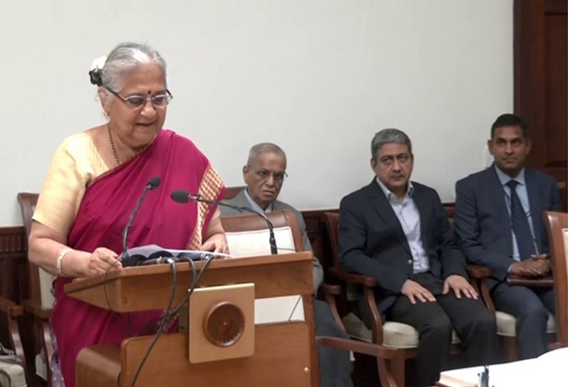 Sudha Murty takes oath as Rajya Sabha member