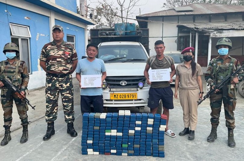 Arrested accused along with recovered items