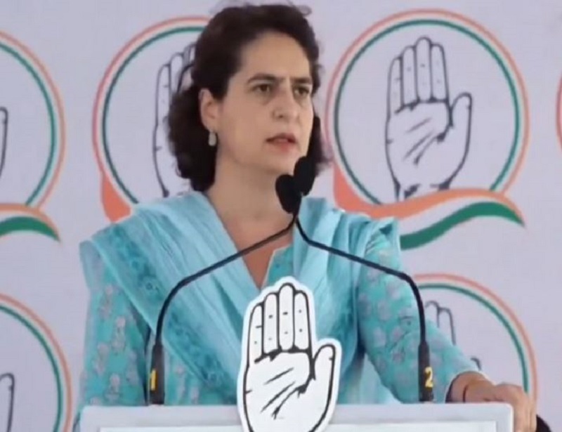 Priyanka Gandhi at a Banskantha rally