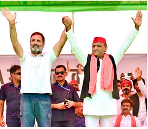 Rahul and Akhilesh at joint rally in Kannauj