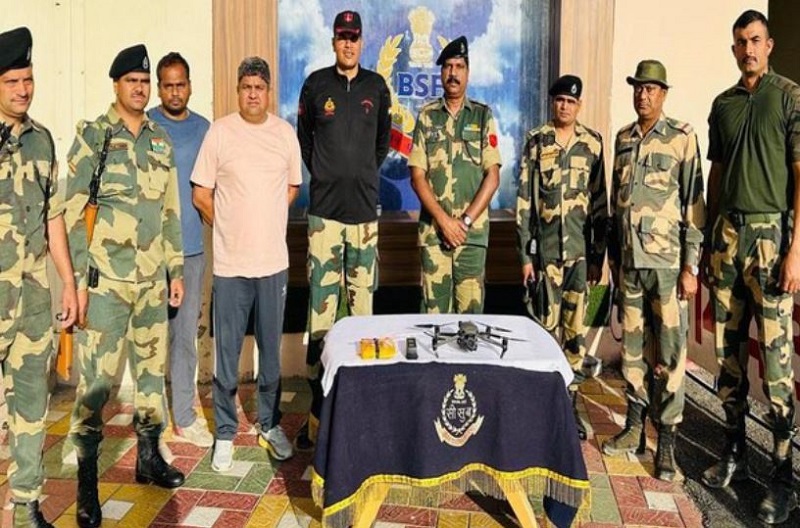 BSF team with recovered drone