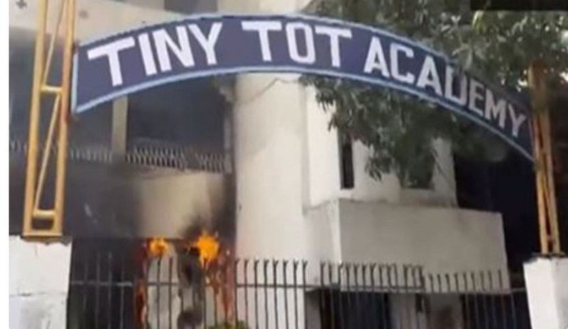 Crowd sets school on fire after student found dead