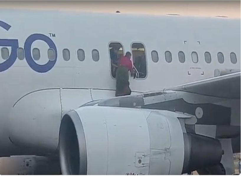 Passengers being evacuated from Indigo flight