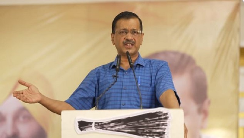 Delhi CM Arvind Kejriwal addresses a rally in Ludhiana