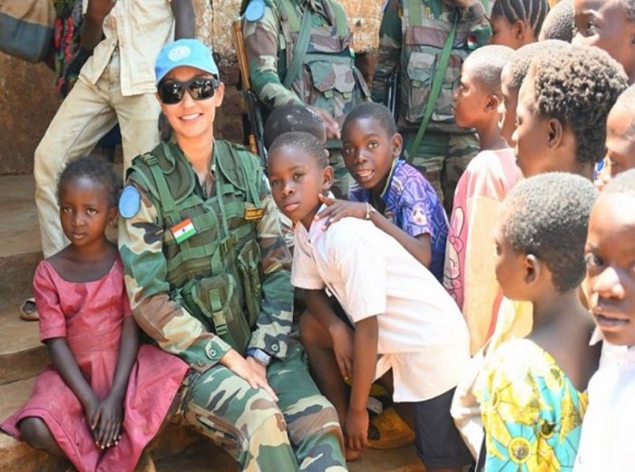 Major Radhika Sen during her peacekeeping operations with UN