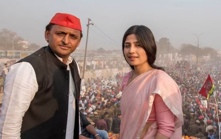 Akhilesh Yadav and Dimple Yadav (File)