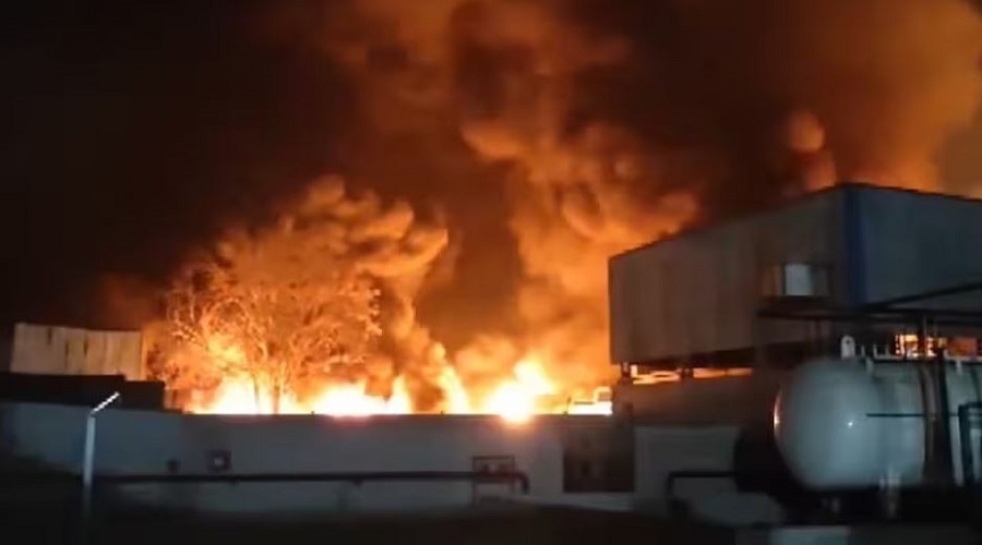 fire broke out in a medicine factory