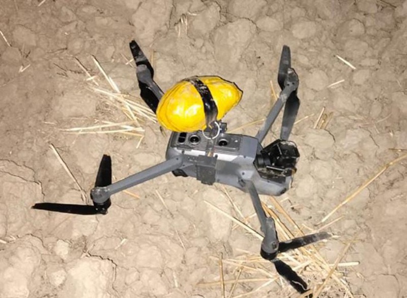 China-made drone with suspected packet of heroin